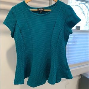 Teal peplum stretch top